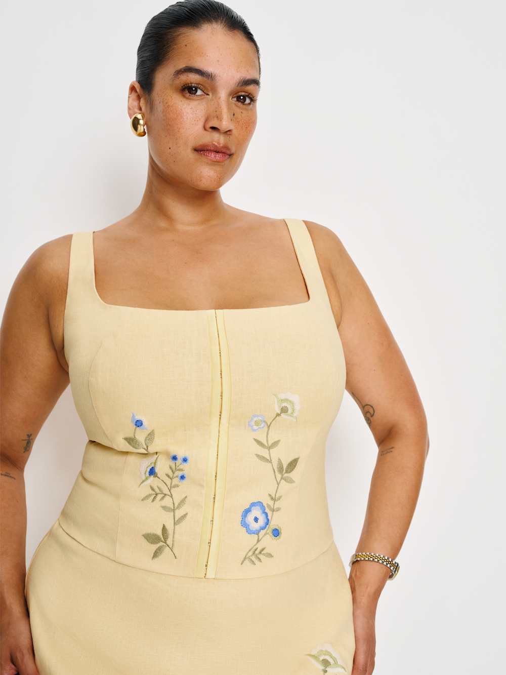 Juliet Linen Top Es - Parmesan