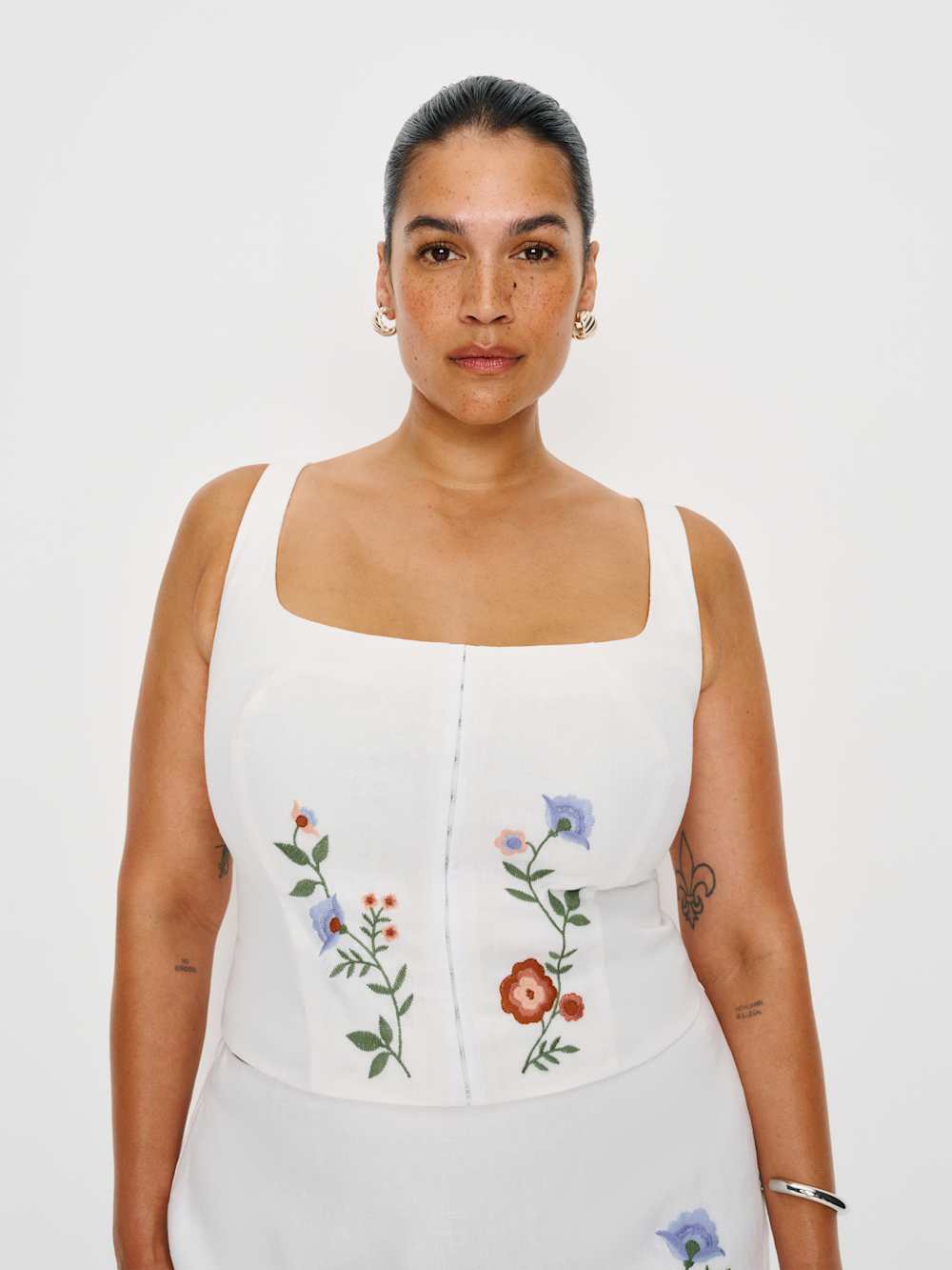 Juliet Linen Top Es - White