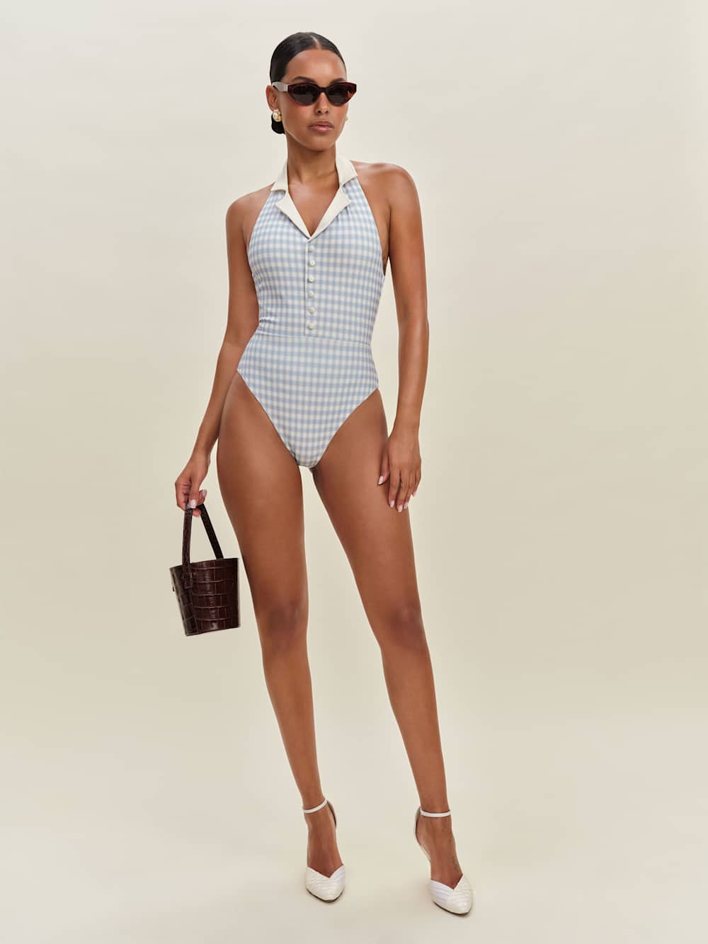 Lagos One Piece Swimsuit - Crystal Check Fior Di Latte