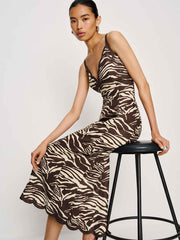 Sara Linen Dress - Stampede