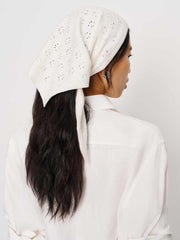 Goldie Cashmere Blend Triangle Scarf - Gossamer Pointelle