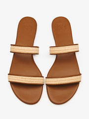 Lenora Flat Sandal - Natural Raffia