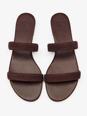 Lenora Flat Sandal - Espresso Leather Suede