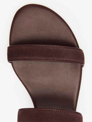 Lenora Flat Sandal - Espresso Leather Suede