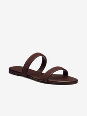 Lenora Flat Sandal - Espresso Leather Suede