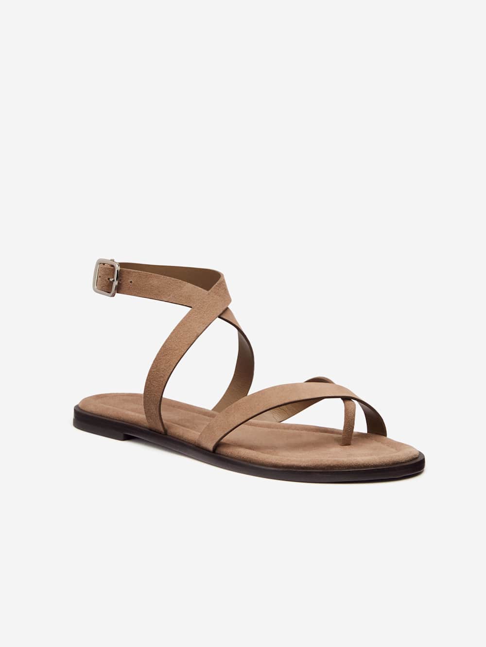 Jane Flat Sandal - Farro Suede
