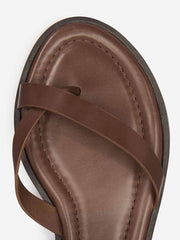 Jane Flat Sandal - Mocha Leather