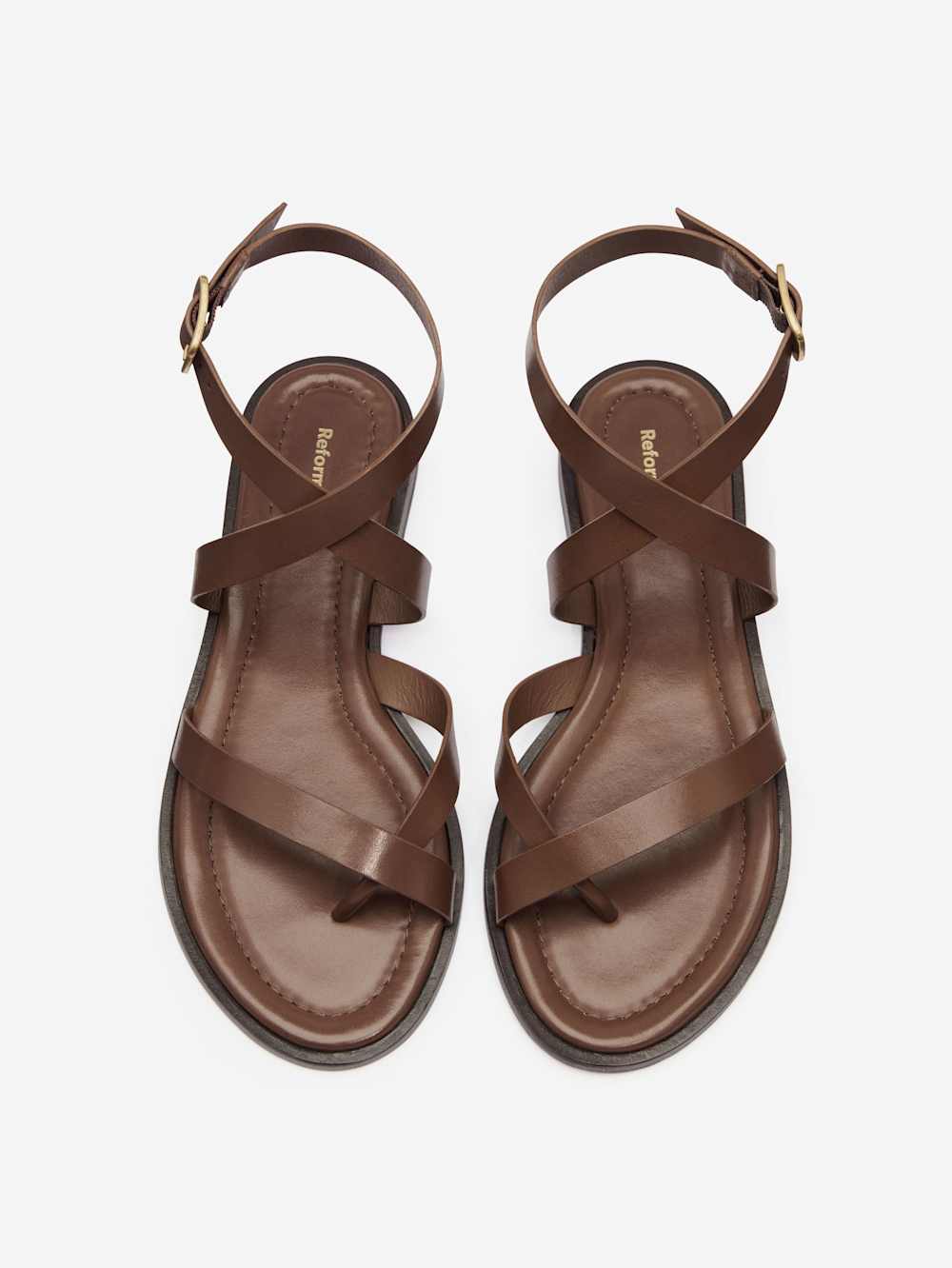 Jane Flat Sandal - Mocha Leather