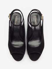 Paulette Platform Sandal - Black Suede