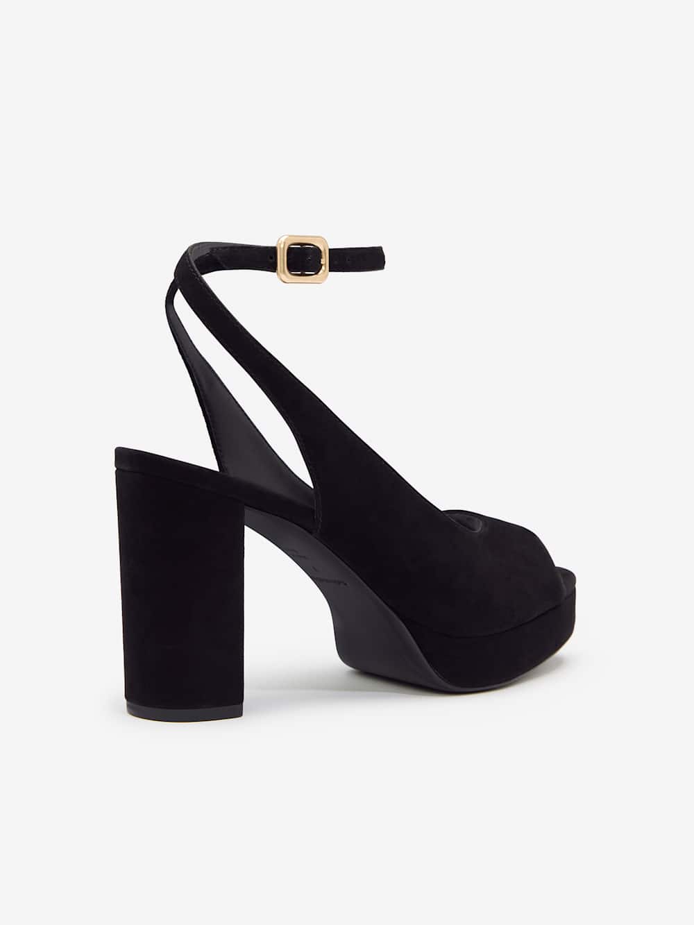 Paulette Platform Sandal - Black Suede