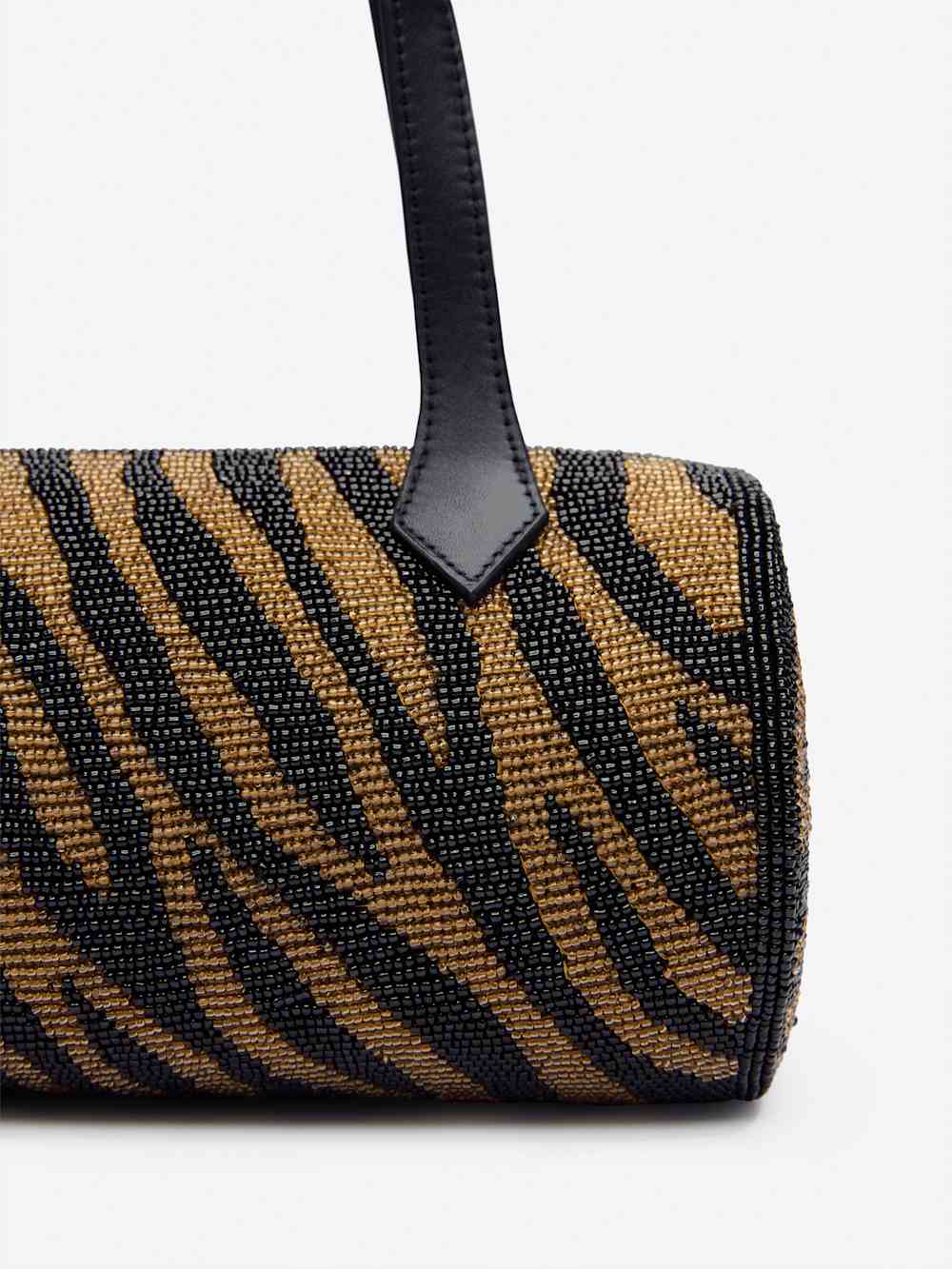 Aurora Shoulder Bag - Bronze Black Zebra Beaded