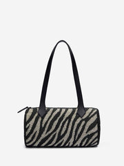 Aurora Shoulder Bag - White Black Zebra Beaded