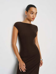Sophia Reversible Knit Dress - Mole