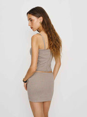 Emma Knit Two Piece - Brown Sugar Check