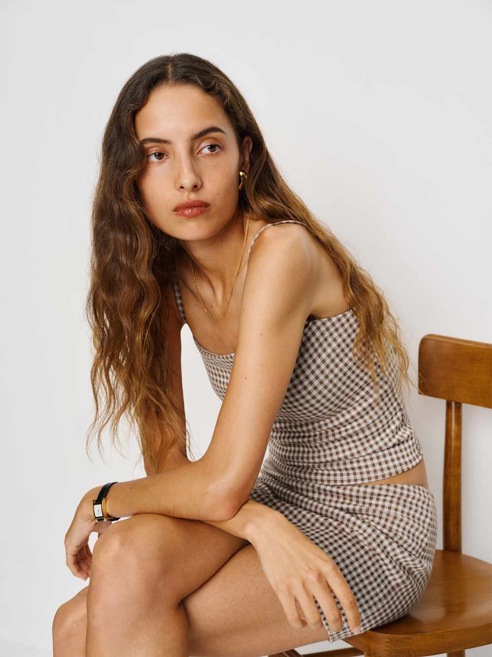 Emma Knit Two Piece - Brown Sugar Check