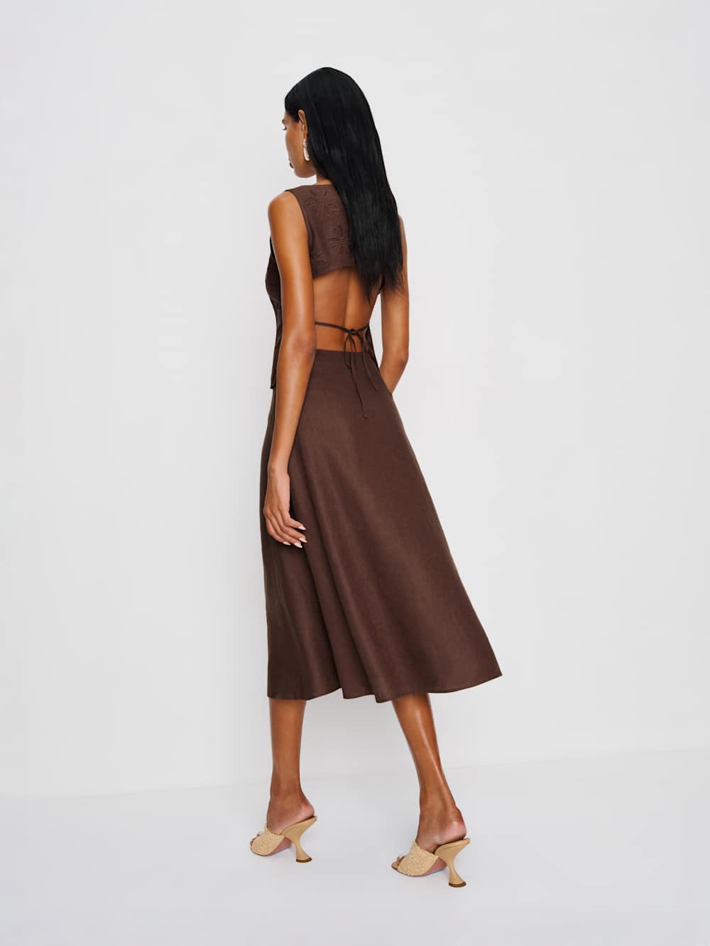 Evelina Linen Top - Cafe