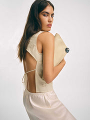 Evelina Linen Top - Sugar