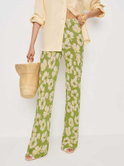 Gale Sheer Mid Rise Bias Pant - Lovebird