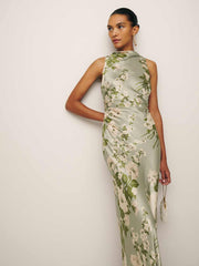 Petites Anaiis Silk Dress - Tarragon
