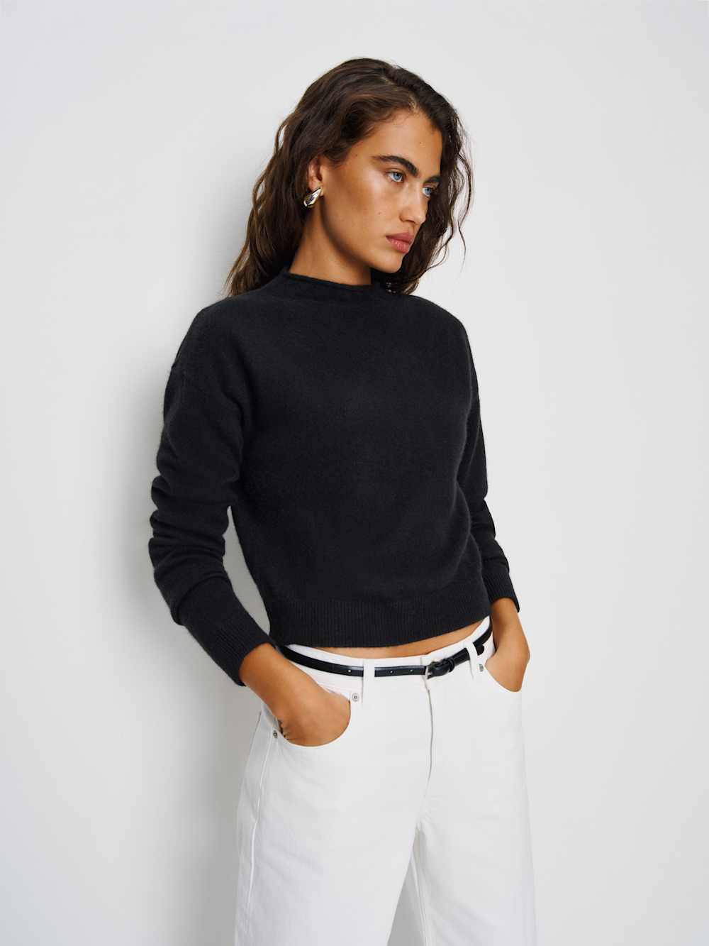 Monique Cashmere Mockneck - Black