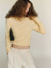 Monique Cashmere Mockneck - Parmesan