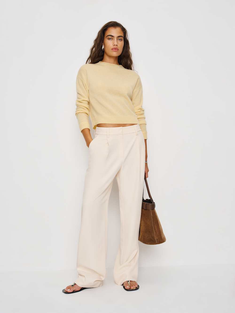 Monique Cashmere Mockneck - Parmesan