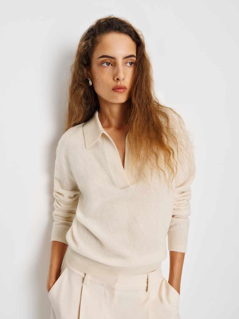 Westley Cashmere Polo - Cream