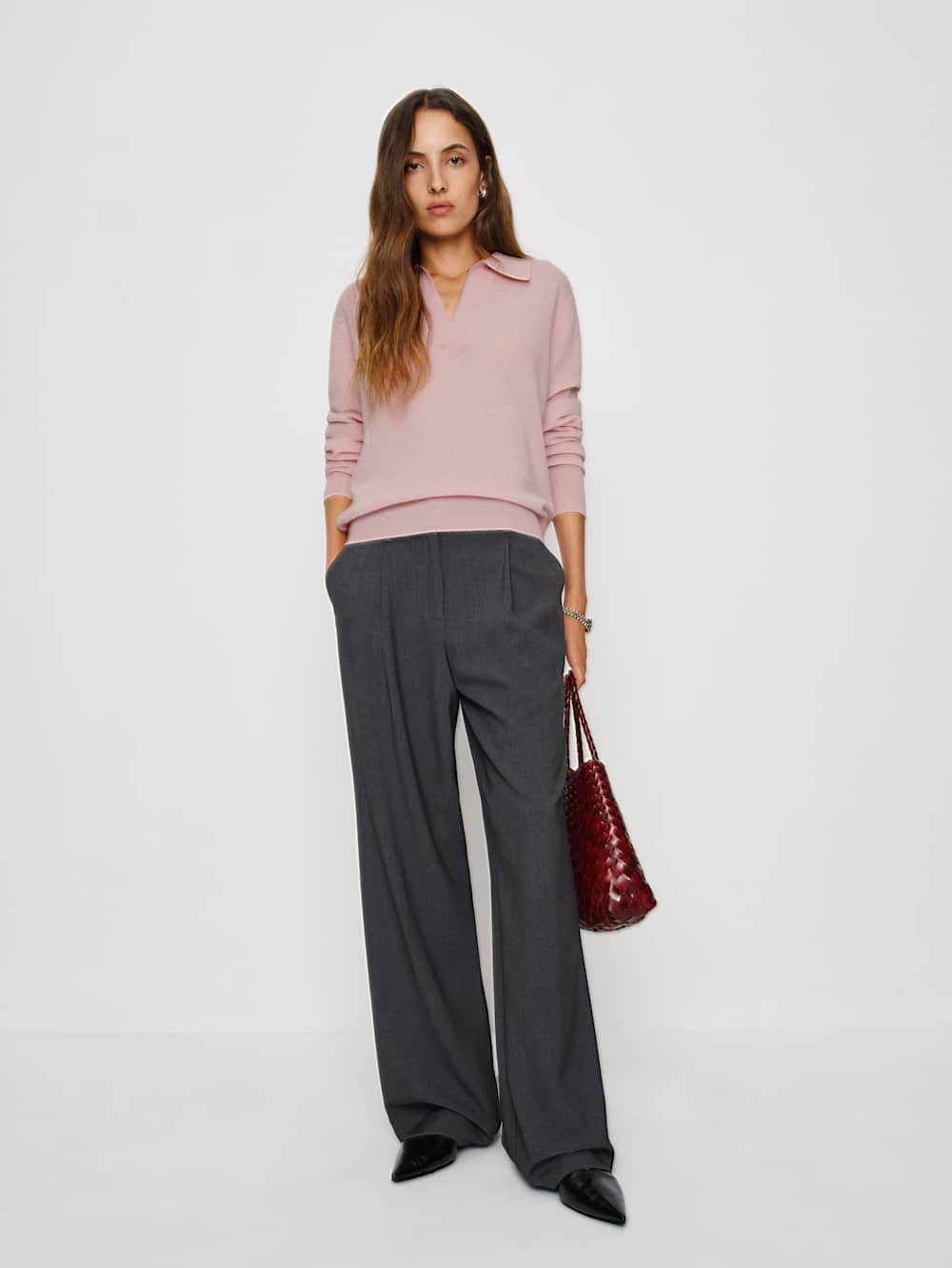 Westley Cashmere Polo - Cherry Blossom