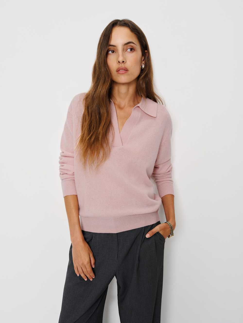 Westley Cashmere Polo - Cherry Blossom