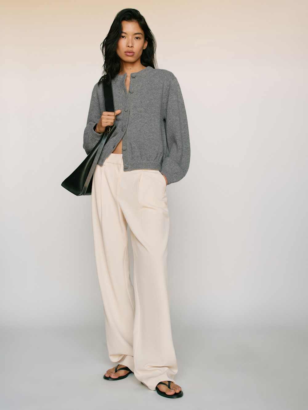 Cobel Regenerative Wool Cardigan - Mid Grey