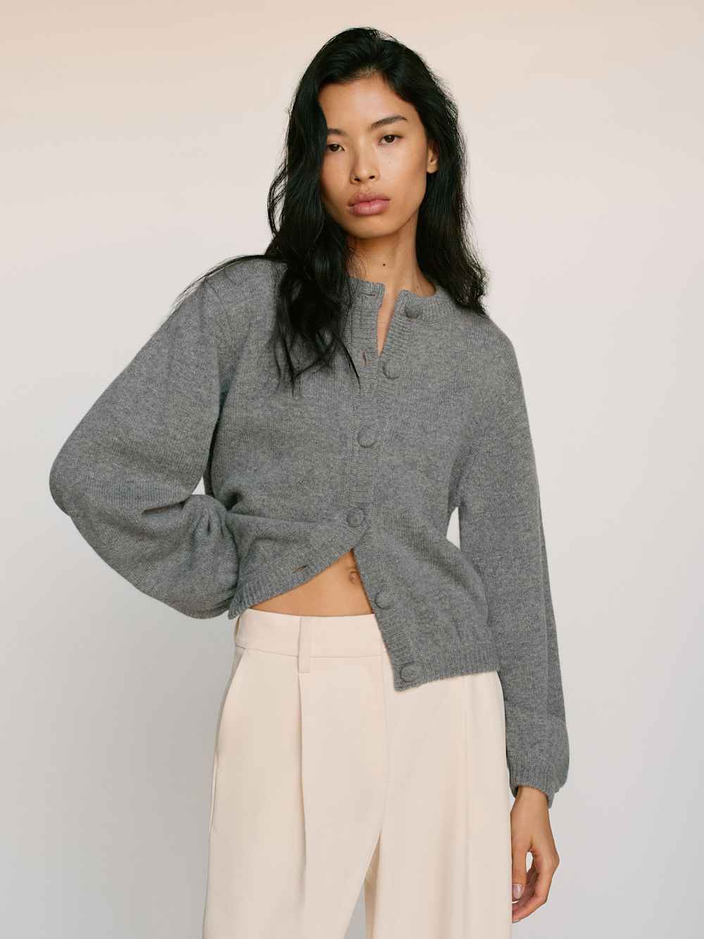 Cobel Regenerative Wool Cardigan - Mid Grey