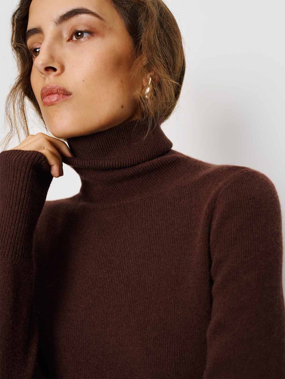 Helly Cashmere Turtleneck Dress - Mahogany