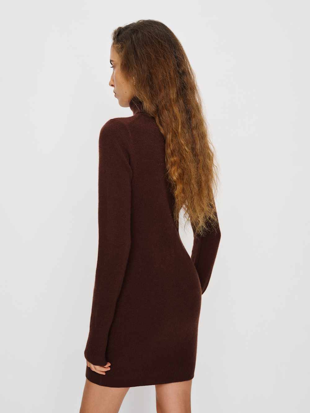 Helly Cashmere Turtleneck Dress - Mahogany