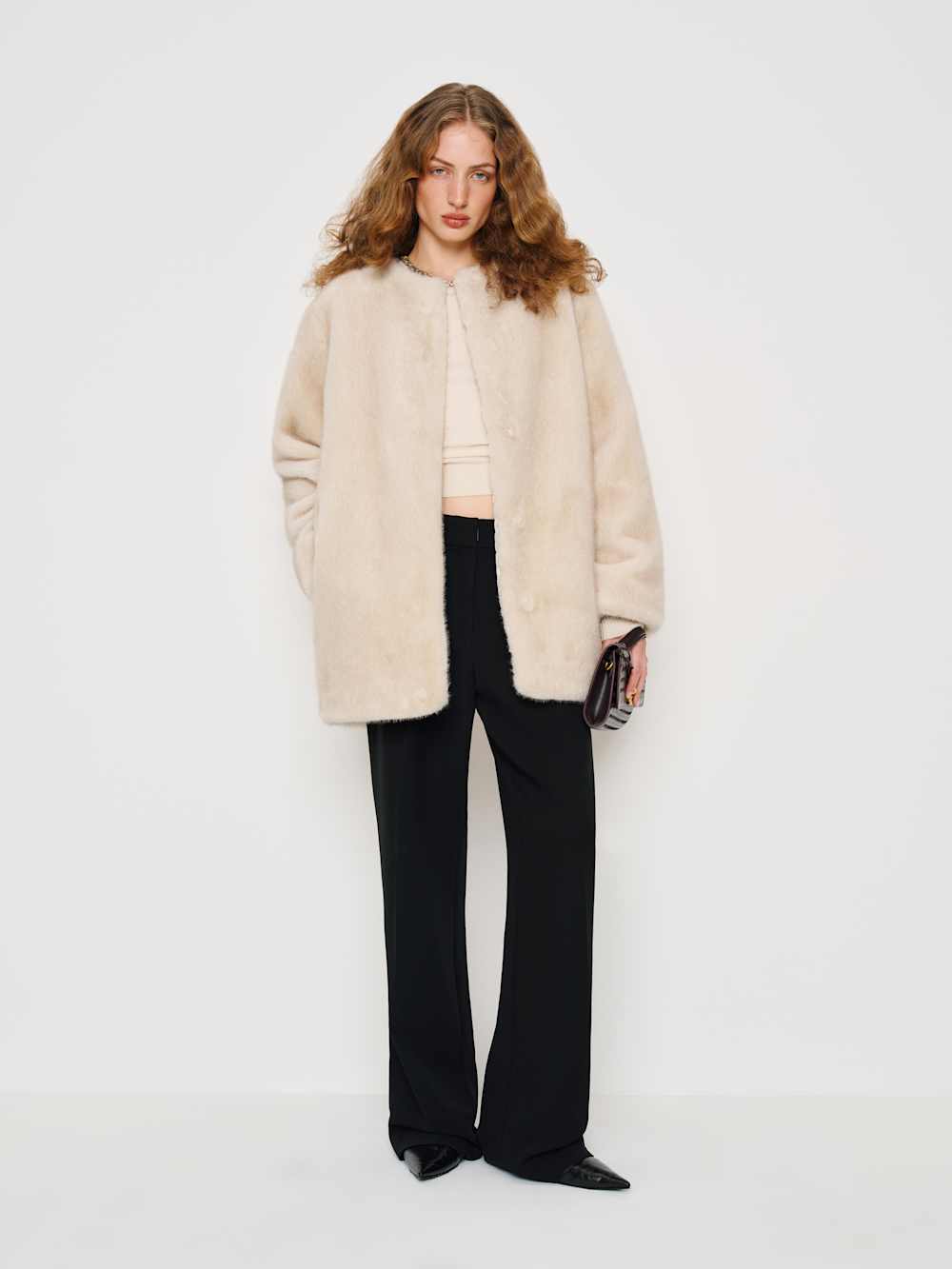 Devin Faux Fur Coat - Polar