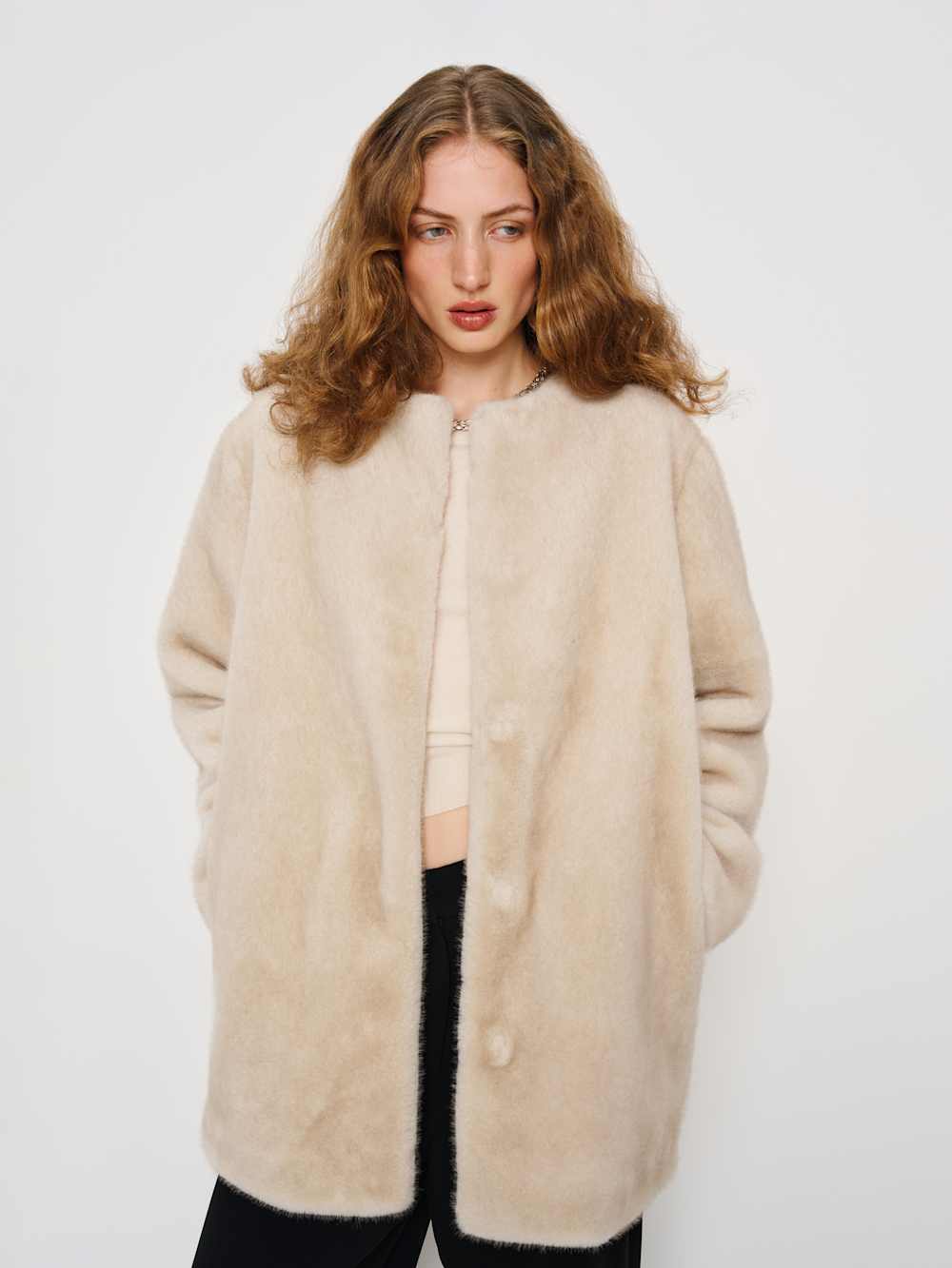 Devin Faux Fur Coat - Polar
