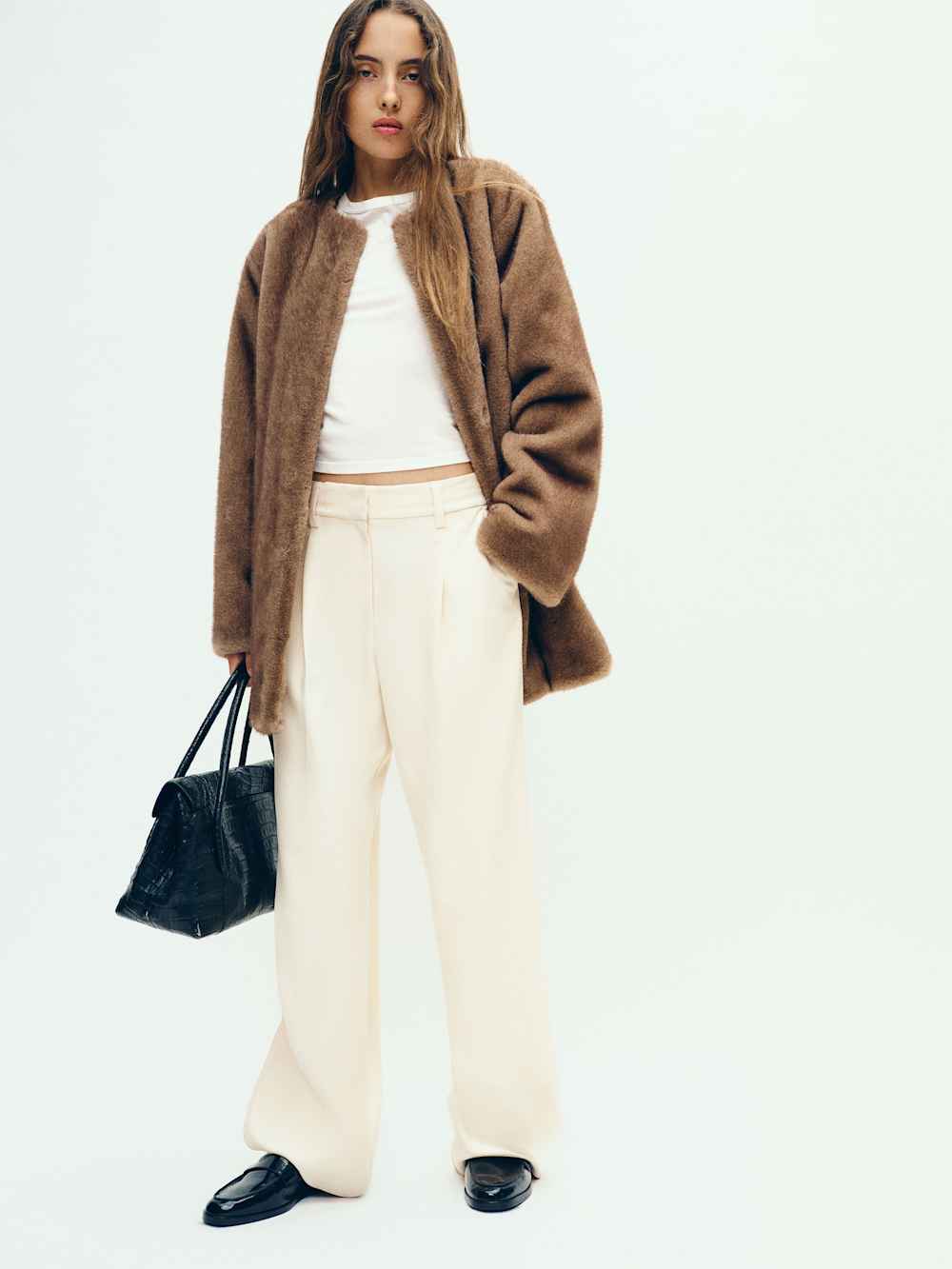 Devin Faux Fur Coat - Taupe