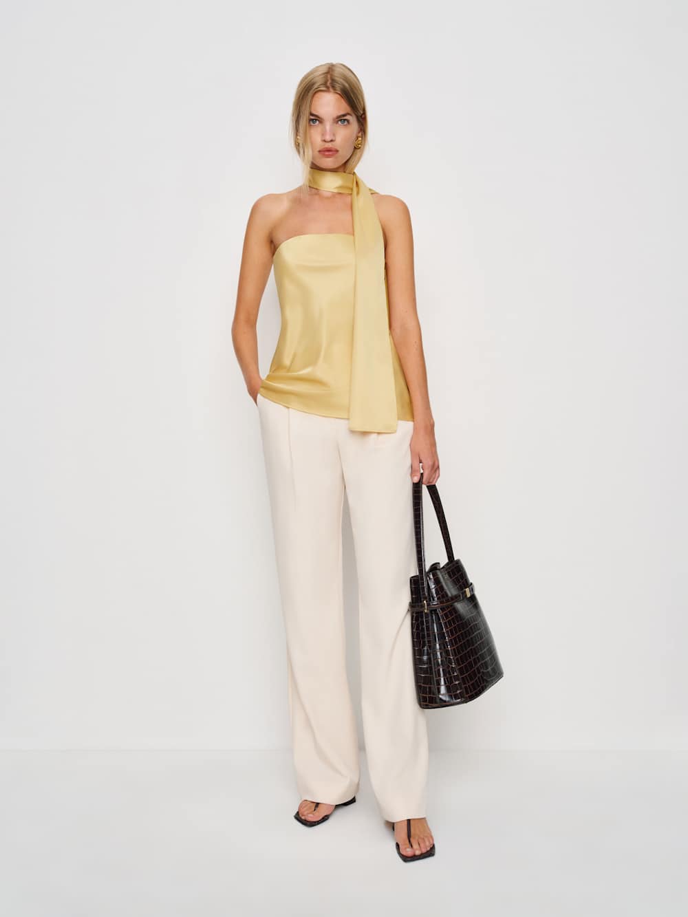 Sienna Satin Top - Sunshine