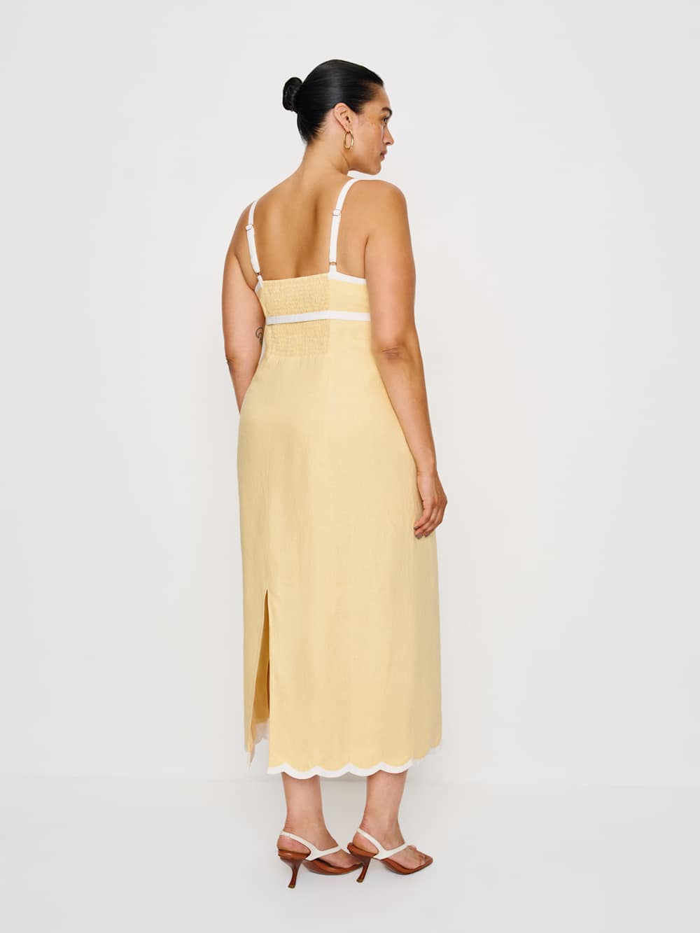 Sara Linen Dress Es - Parmesan