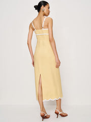 Petites Sara Linen Dress - Parmesan