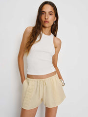 Hannah Linen Low Rise Short - Sugar