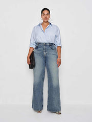 Cary High Rise Slouchy Wide Leg Long Jeans - Colorado