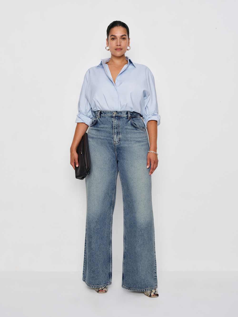 Cary High Rise Slouchy Wide Leg Short Jeans - Colorado