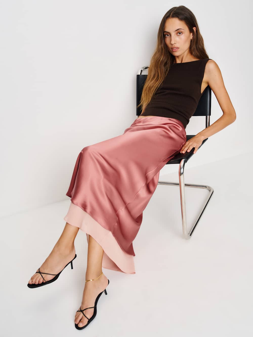 Marcia Silk Skirt - Dried Rose