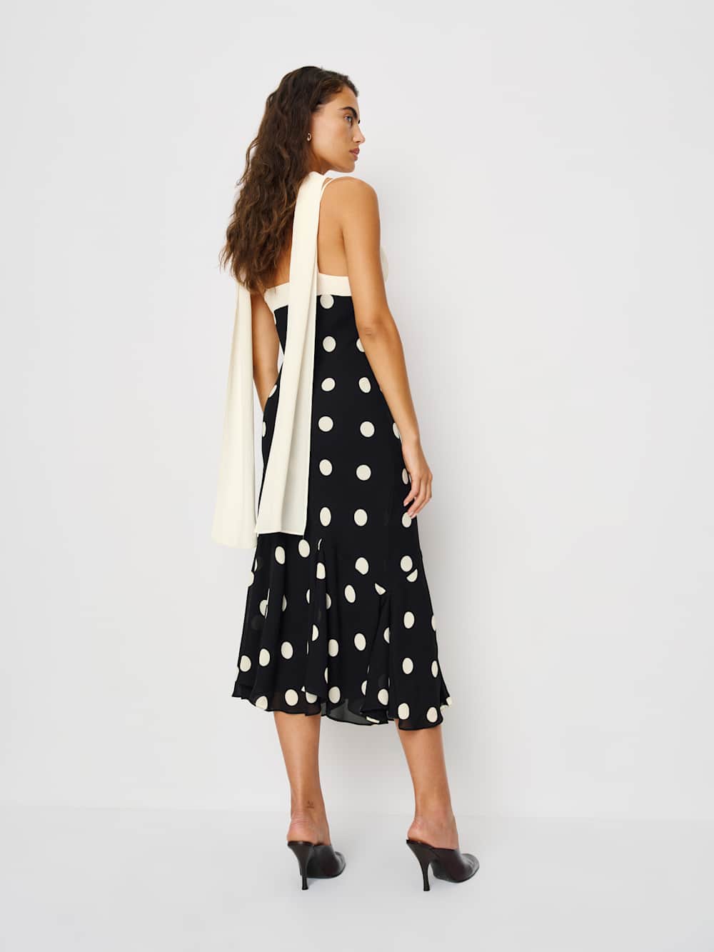 Caprina Dress - Ivory And Moon Dot