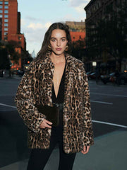 Sable Faux Fur Coat - Leopard