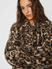 Sable Faux Fur Coat - Leopard