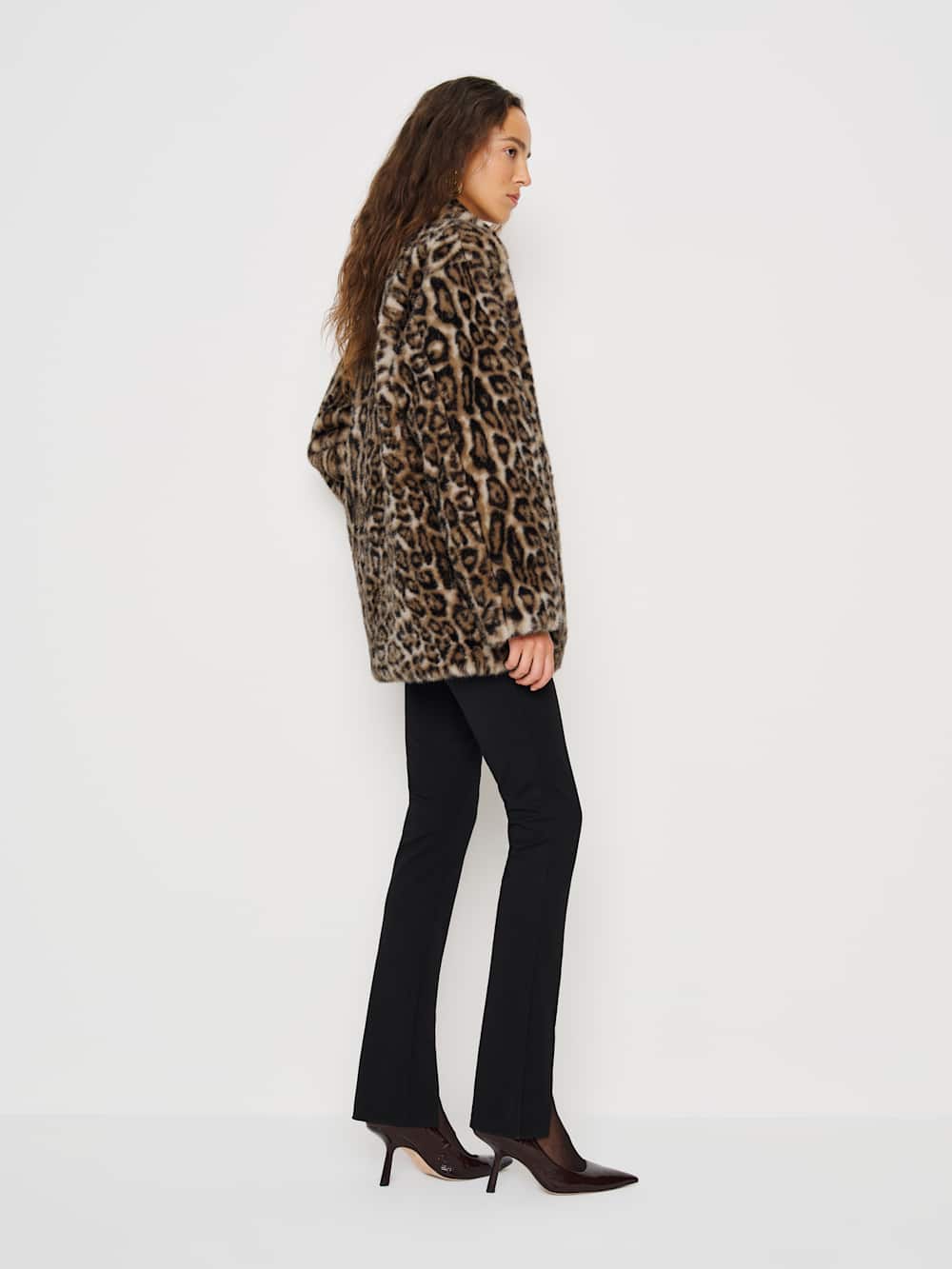 Sable Faux Fur Coat - Leopard