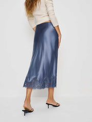 Petites Carolina Silk Skirt - Cornflower