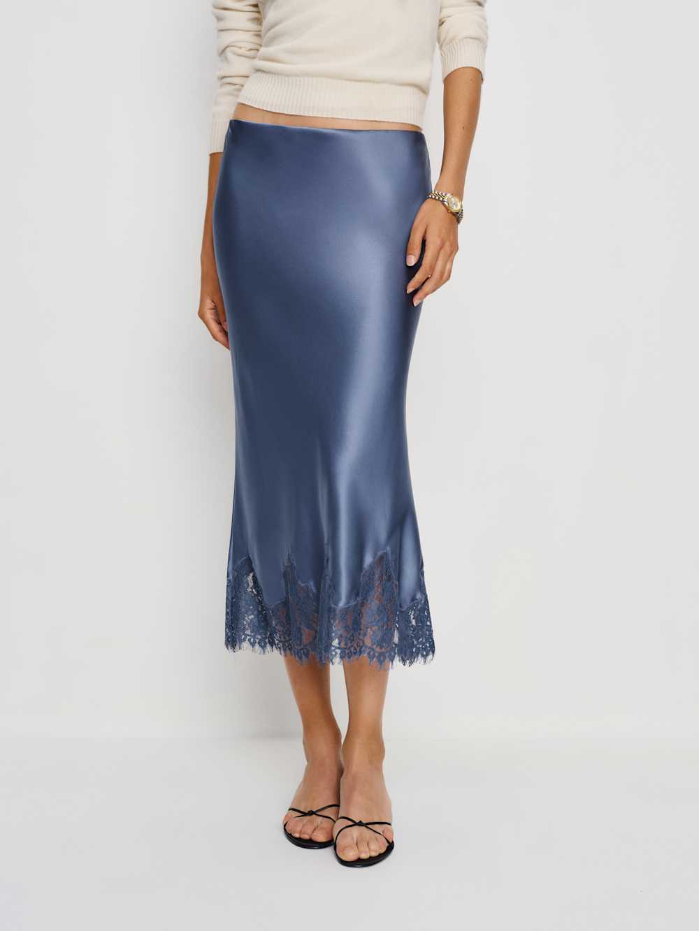 Petites Carolina Silk Skirt - Cornflower
