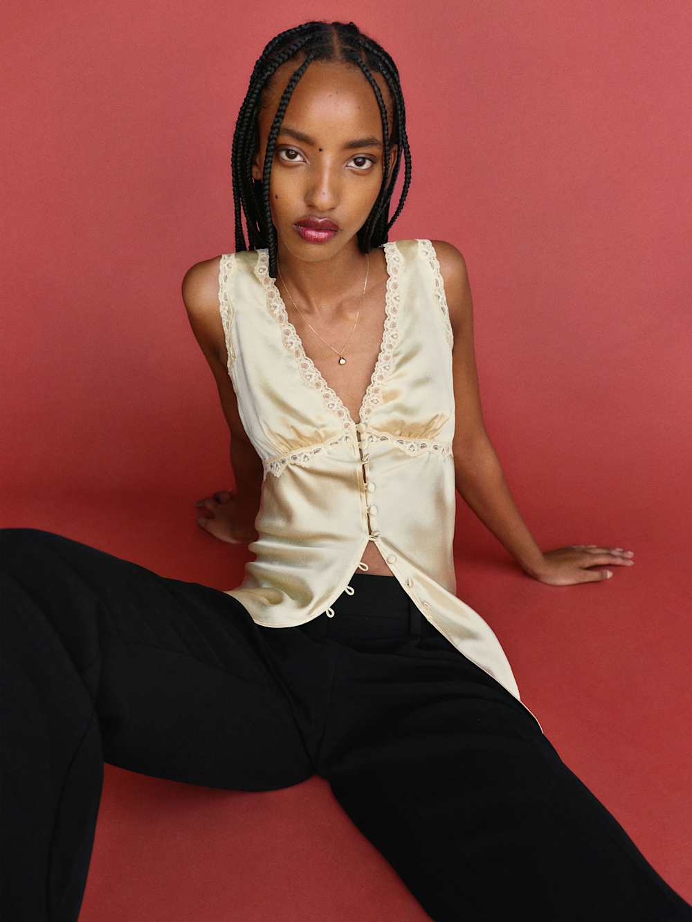 Addie Silk Top - Sugar